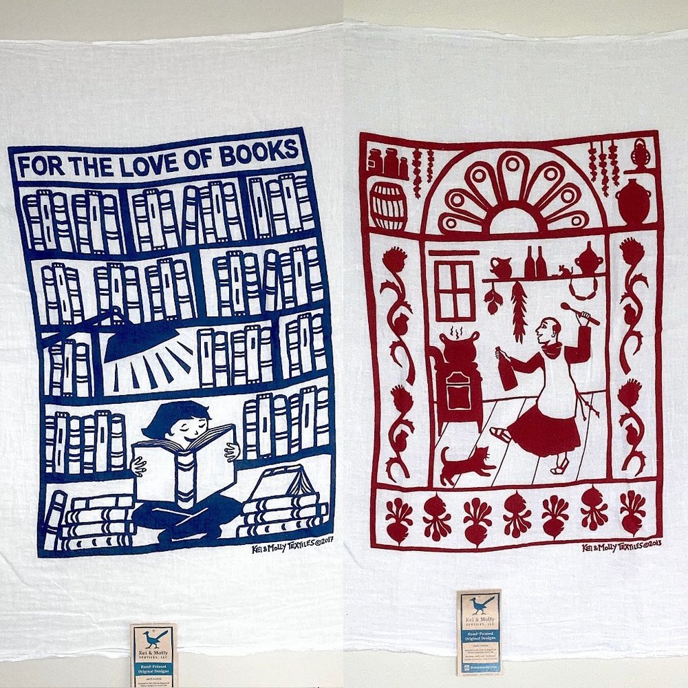 2 NEW Flour Sack Dish Towels Set Kitchen Linens by Kei & Molly Textile